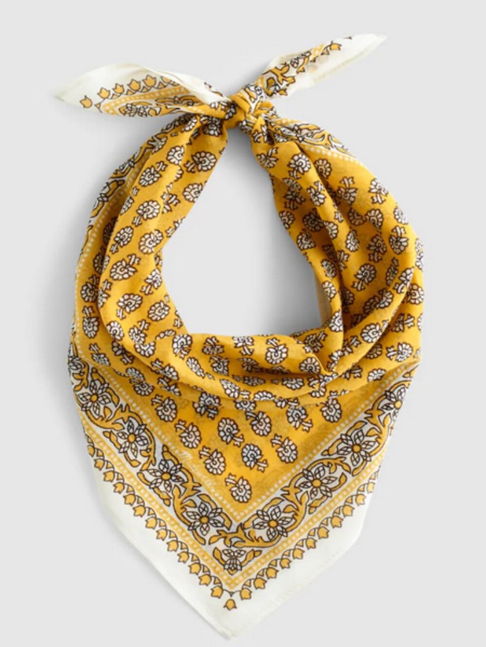 New Madewell Organic Cotton Block Print Chamomile Bandana